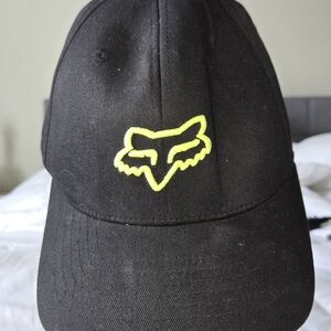 Fox Black Hat with Bright Green Details